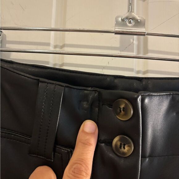 Anthropologie Maeve Flare leg Pants Faux Leather High-Waisted - Picture 7 of 12